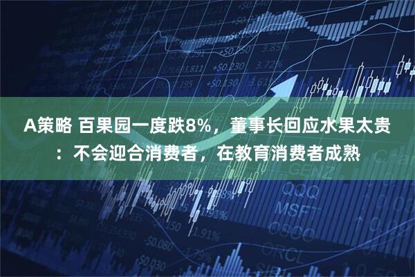 A策略 百果园一度跌8%，董事长回应水果太贵：不会迎合消费者，在教育消费者成熟